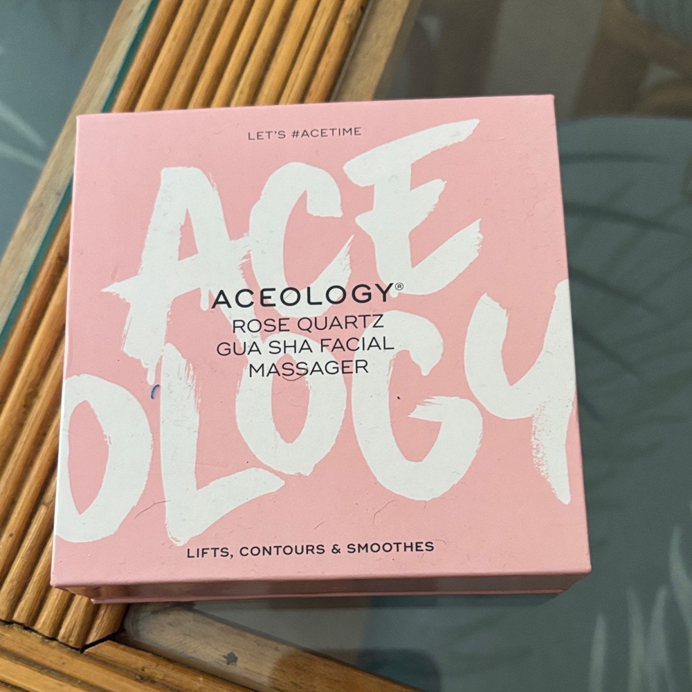 Aceology Pink Rose Quartz Gua Sha Facial Massager